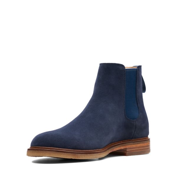 Clarks Mens Clarkdale Gobi Chelsea Boots Navy | UK-7539612